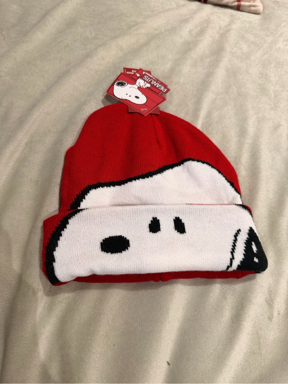 Peanuts Red Snoopy Fold-Over Beanie